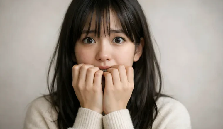 문이나 물건을 반복해서 확인하며 불안해하는 성인의 일상 장면