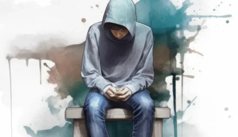 겉으로는 괜찮아 보여도 속으로 힘든 청소년을 떠올리게 하는 장면