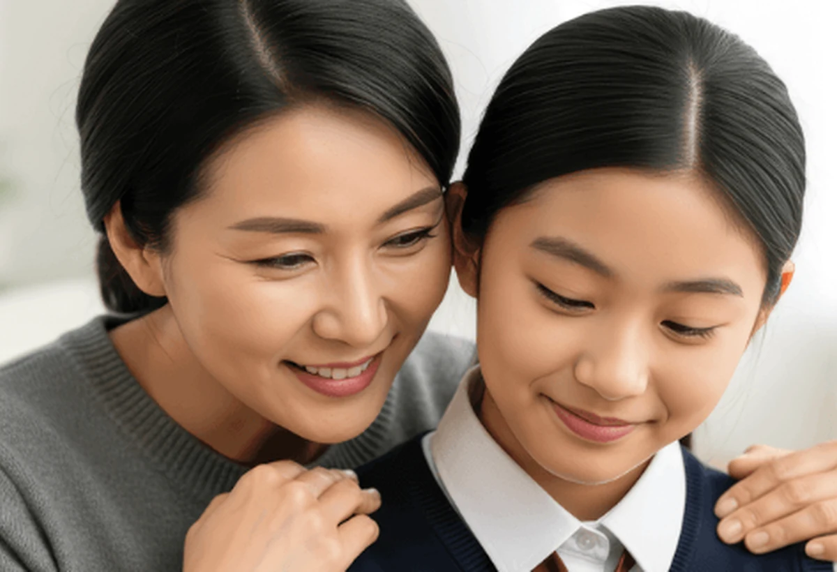 학부모가 상담자와 자녀의 학교생활과 정서 상태를 상의하는 장면